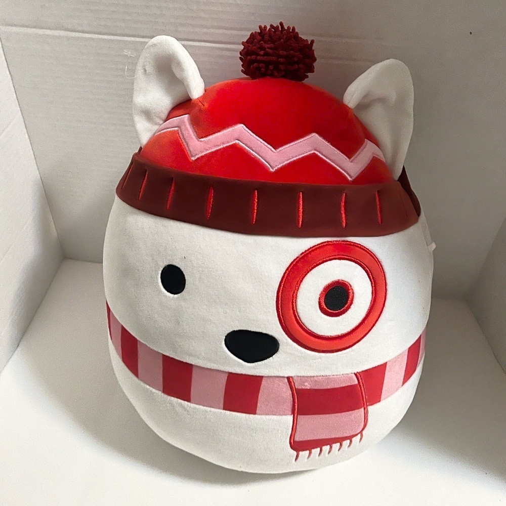 Red and White Plush Toy with Ears